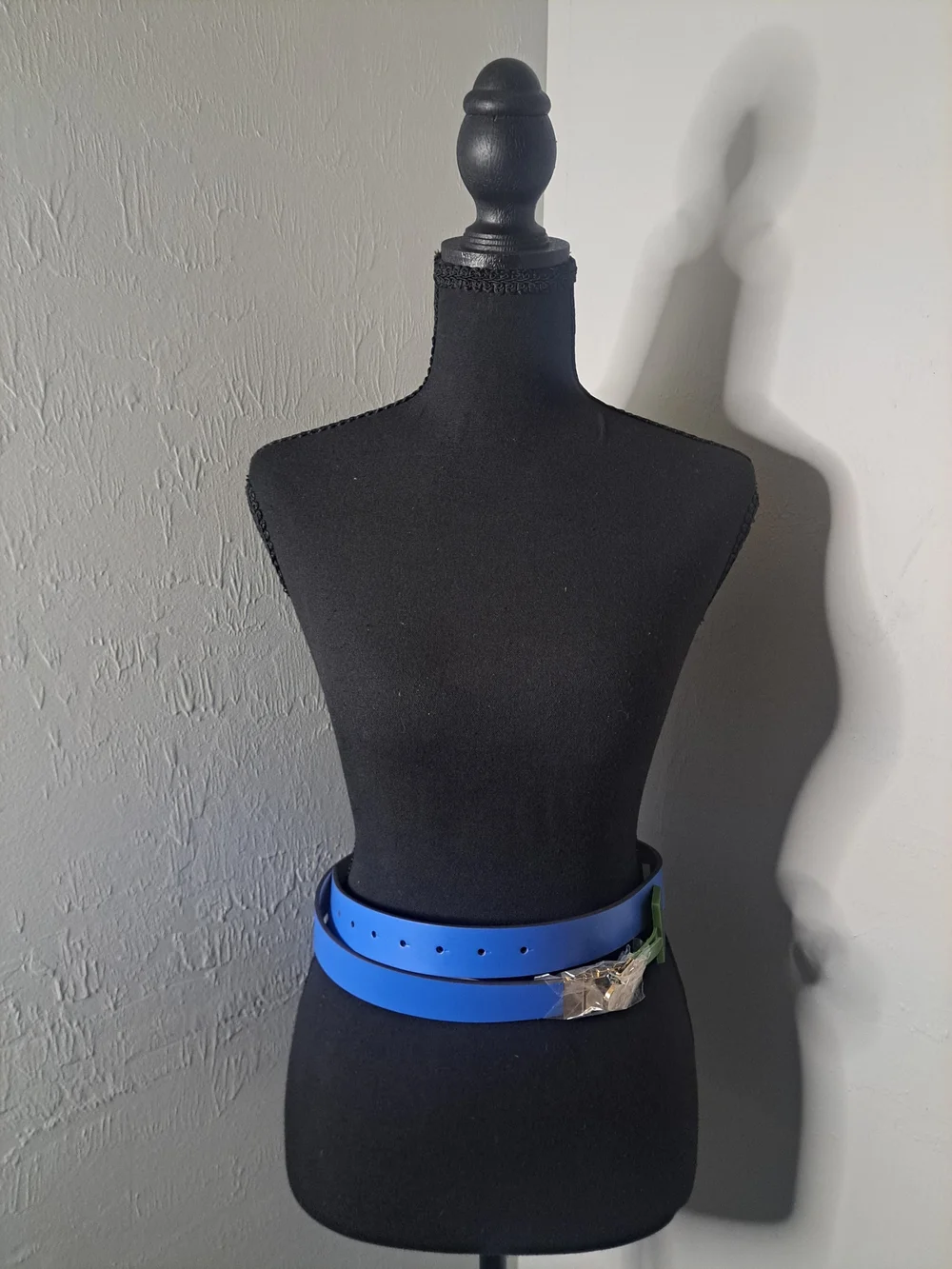 Reversible kate spade Bright Blue Women's Leather Belt with Silver Spade Buckle
